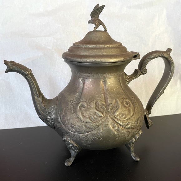 Vintage Antique Collectible Metal tea Pot Middle East HandMade Engraved - Picture 3 of 16